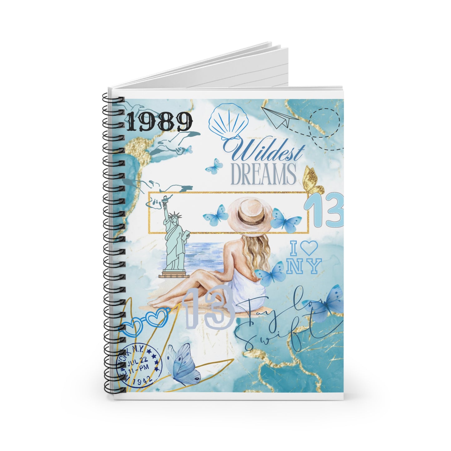 1989 Dreamy Artistic Spiral Notebook, Journal for Note-Taking, Gifts for Students, Travel Journal, 1989 Inspired Design