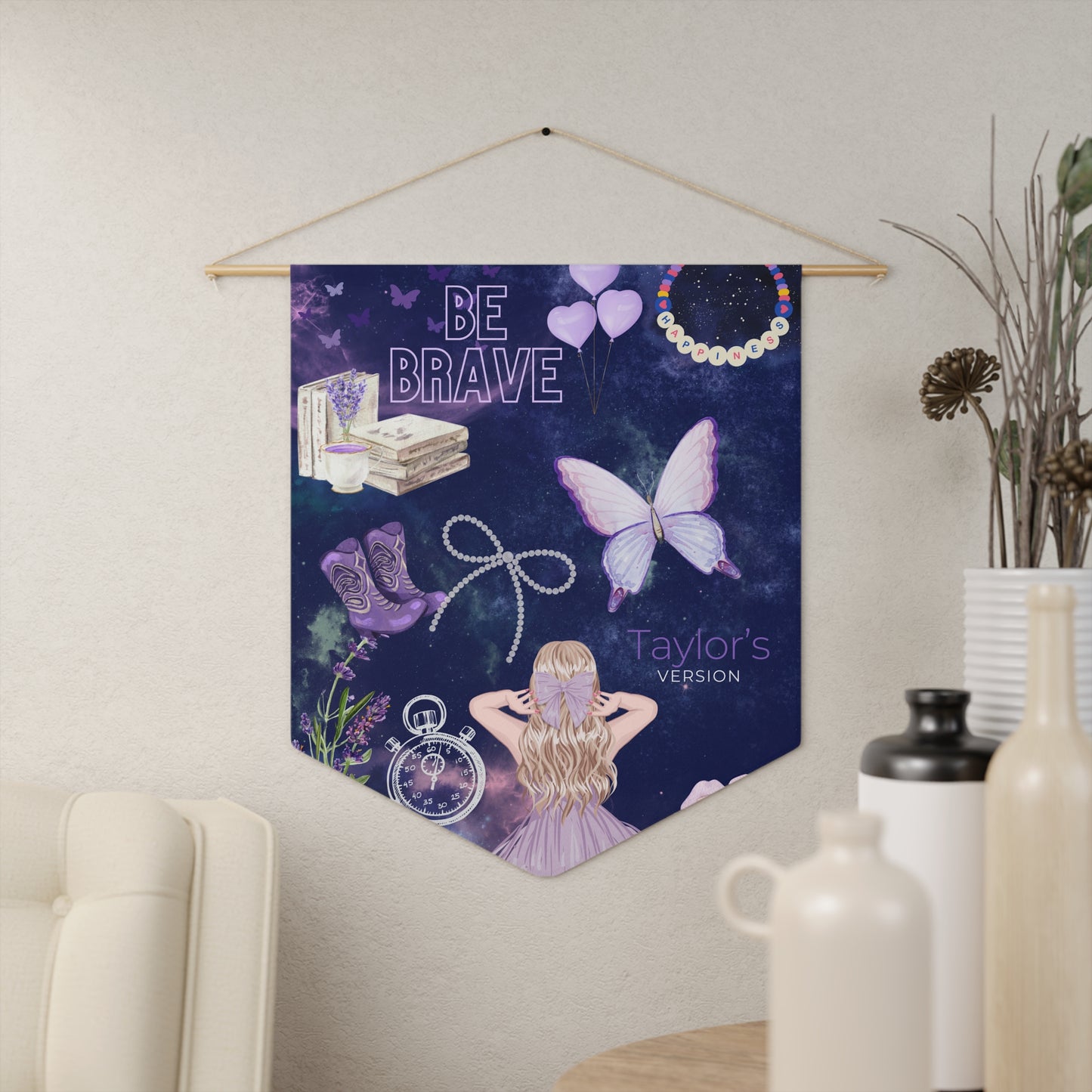 Enchanted Pennant Banner for Inspiration, Be Brave Decor, Taylor’s Version, Wall Hanging, Motivational Room Art