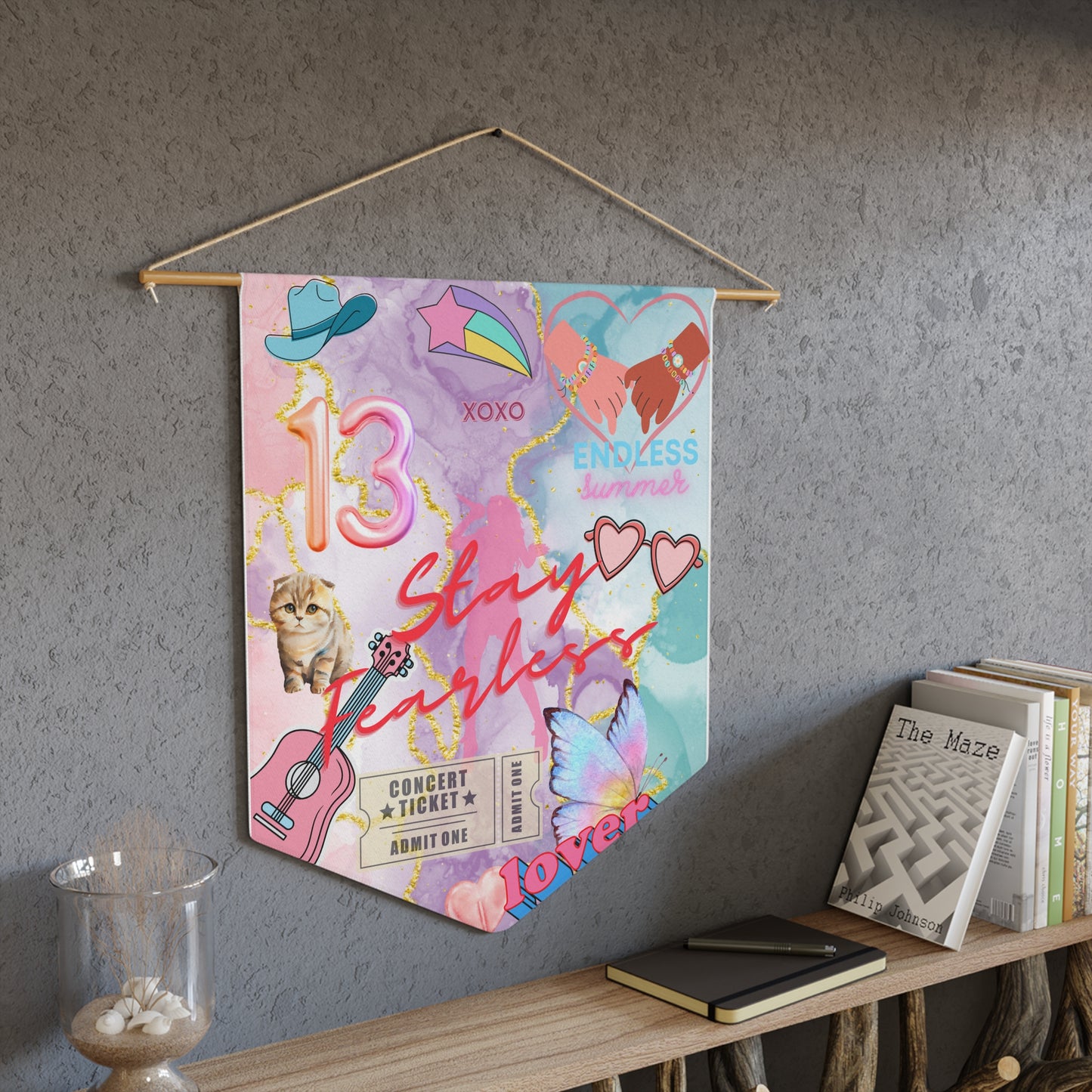 Lover Pennant Banner for Wall Decor, Vibrant Room Decoration, Perfect for Teen Room, Festival Decor