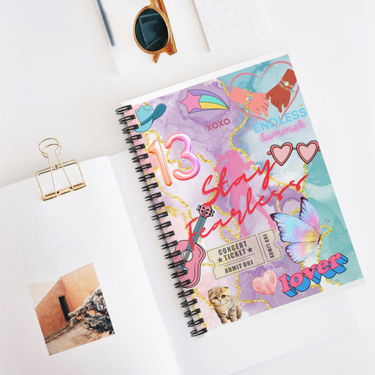 Swiftie Colorful Spiral Notebook - Stay Fearless, Journal, Diary, Stationery, Gift for Teens, Creative Writing