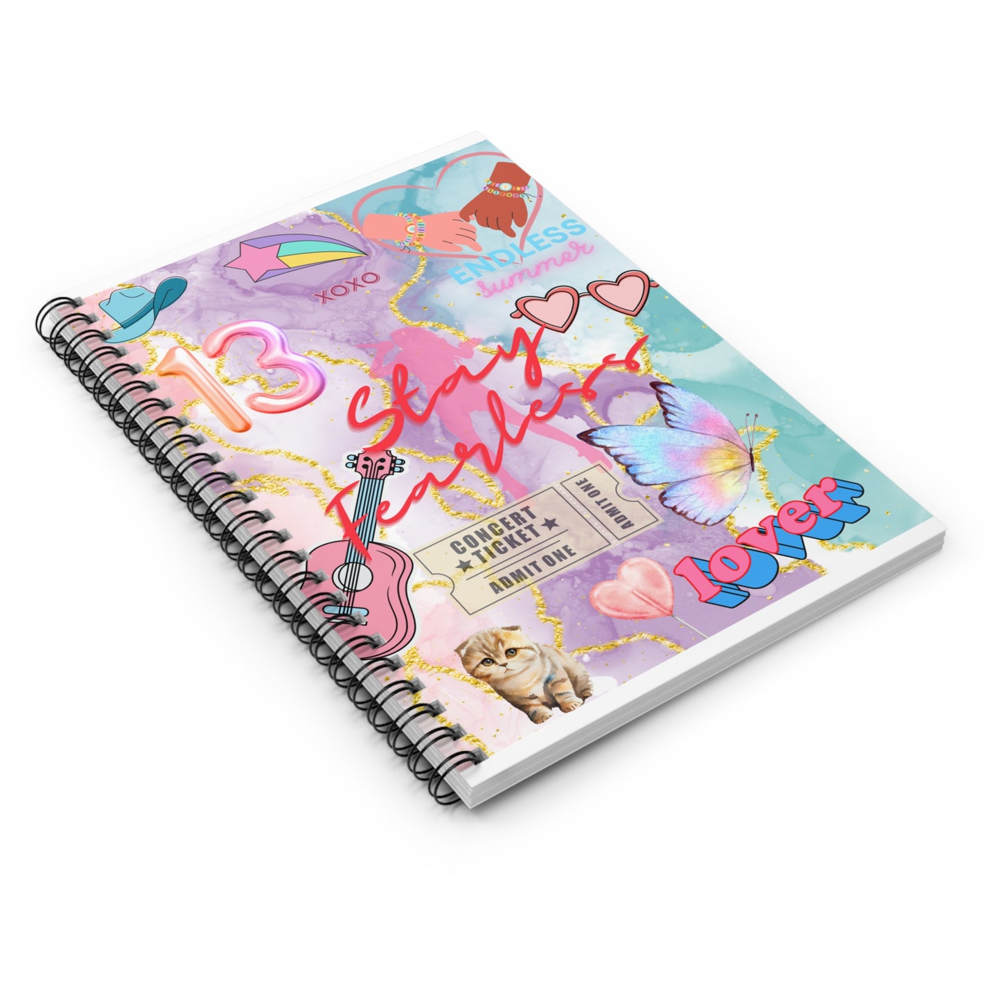 Swiftie Colorful Spiral Notebook - Stay Fearless, Journal, Diary, Stationery, Gift for Teens, Creative Writing