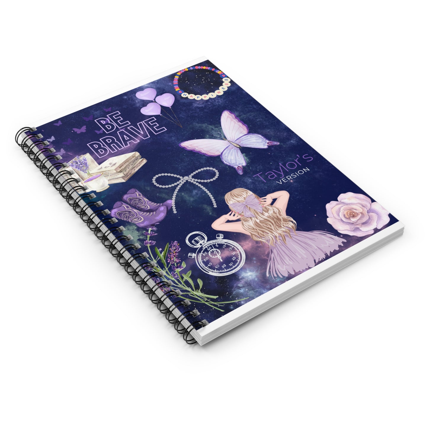 Enchanted Spiral Notebook with Butterfly Design, Be Brave Journal, Gift for Students, Creative Writing, Motivational Gift
