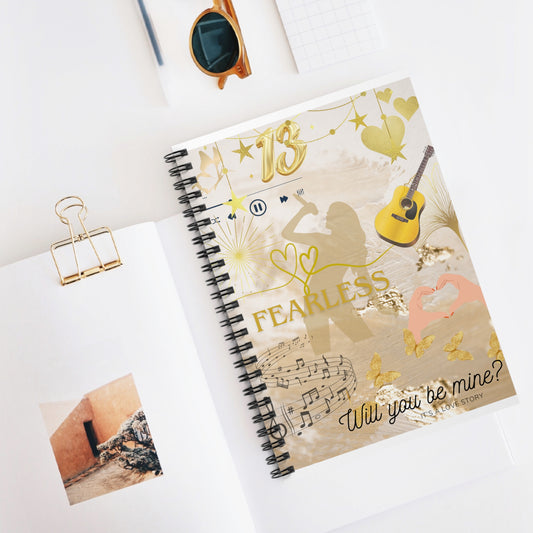 Fearless Love Story Spiral Notebook - Personalized Gift for Couples, Journaling, Music Lovers, Anniversary, Valentine's Day